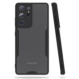 Nevarium Samsung Galaxy S21 Ultra Uyumlu Kılıf Kamera Korumalı Arkası Mat Silikon - Siyah