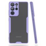 Nevarium Samsung Galaxy S21 Ultra Uyumlu Kılıf Mat Kamera Korumalı Silikon Platin - Lila