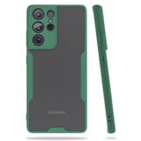 Nevarium Samsung Galaxy S21 Ultra Uyumlu Kılıf Mat Kamera Korumalı Silikon Platin - Yeşil