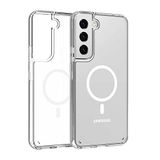 Nevarium Samsung Galaxy S22 Plus Kılıf Şeffaf Wireless Magnetik Silikon Kapak
