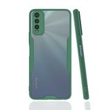 Nevarium Vivo Y20 Uyumlu Kılıf Arkası Mat Kamera Korumalı Silikon - Koyu Yeşil