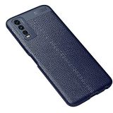 Nevarium Vivo Y20 Uyumlu Kılıf Deri Dokulu Kamera Korumalı Silikon - Lacivert