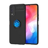 Nevarium Vivo Y20 Uyumlu Kılıf Yüzüklü Silikon Range - Siyah-Mavi