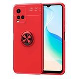 Nevarium Vivo Y21S Uyumlu Kılıf Yüzüklü Silikon Range - Kırmızı