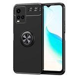 Nevarium Vivo Y21S Uyumlu Kılıf Yüzüklü Silikon Range - Siyah