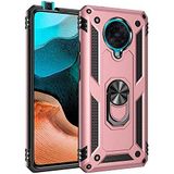 Nevarium Xiaomi Poco F2 Pro Uyumlu Kılıf Tank Yüzüklü Yüksek Korumalı Silikon - Rose Gold