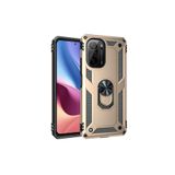 Nevarium Xiaomi Poco F3 Kılıf Tank Yüzüklü Yüksek Korumalı Silikon Sofya - Gold