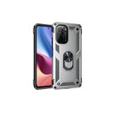 Nevarium Xiaomi Poco F3 Kılıf Tank Yüzüklü Yüksek Korumalı Silikon Sofya - Gümüş