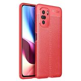 Nevarium Xiaomi Poco F3 Uyumlu Kılıf Deri Görünümlü Silikon - Kırmızı