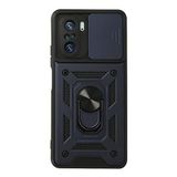 Nevarium Xiaomi Poco F3 Uyumlu Kılıf Tank Lens Sürgülü Yüzüklü Silikon - Lacivert
