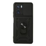 Nevarium Xiaomi Poco F3 Uyumlu Kılıf Tank Lens Sürgülü Yüzüklü Silikon - Siyah