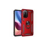 Nevarium Xiaomi Poco F3 Uyumlu Kılıf Tank Yüzüklü Silikon Sofya - Kırmızı