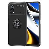 Nevarium Xiaomi Poco M4 Pro 4G Uyumlu Kılıf Yüzüklü Silikon Range - Siyah