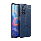 Nevarium Xiaomi Poco M4 Pro 5G Uyumlu Kılıf Deri Dokulu Kamera Korumalı Silikon - Lacivert