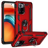 Nevarium Xiaomi Poco X3 GT Uyumlu Kılıf Tank Yüzüklü Yüksek Korumalı Silikon - Kırmızı