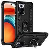 Nevarium Xiaomi Poco X3 GT Uyumlu Kılıf Tank Yüzüklü Yüksek Korumalı Silikon - Siyah