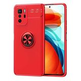 Nevarium Xiaomi Poco X3 GT Uyumlu Kılıf Yüzüklü Silikon Range - Kırmızı