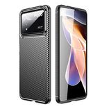 Nevarium Xiaomi Poco X4 Pro 5G Uyumlu Kılıf Karbon Dokulu Silikon - Siyah