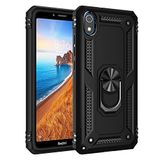 Nevarium Xiaomi Redmi 7A Uyumlu Kılıf Tank Yüzüklü Silikon Kapak - Siyah