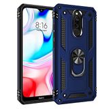 Nevarium Xiaomi Redmi 8 Uyumlu Kılıf Tank Yüzüklü Silikon Kapak - Lacivert