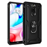 Nevarium Xiaomi Redmi 8 Uyumlu Kılıf Tank Yüzüklü Silikon Kapak - Siyah