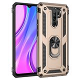 Nevarium Xiaomi Redmi 9 Uyumlu Kılıf Tank Yüzüklü Silikon Kapak - Gold