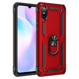 Nevarium Xiaomi Redmi 9A Uyumlu Kılıf Tank Yüzüklü Silikon Kapak - Kırmızı
