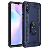 Nevarium Xiaomi Redmi 9A Uyumlu Kılıf Tank Yüzüklü Silikon Kapak - Lacivert