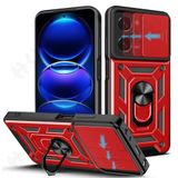 Nevarium Xiaomi Redmi Note 12 4G Kılıf Lens Sürgülü Yüzüklü Tank Silikon Pars