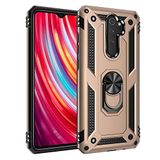 Nevarium Xiaomi Redmi Note 8 Pro Uyumlu Kılıf Tank Yüzüklü Silikon Kapak - Gold
