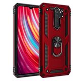 Nevarium Xiaomi Redmi Note 8 Pro Uyumlu Kılıf Tank Yüzüklü Silikon Kapak - Kırmızı