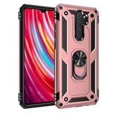 Nevarium Xiaomi Redmi Note 8 Pro Uyumlu Kılıf Tank Yüzüklü Silikon Kapak - Rose