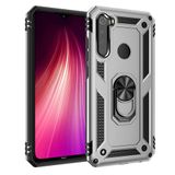 Nevarium Xiaomi Redmi Note 8 Uyumlu Kılıf Tank Yüzüklü Silikon Kapak - Gümüş