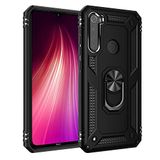 Nevarium Xiaomi Redmi Note 8 Uyumlu Kılıf Tank Yüzüklü Silikon Kapak - Siyah