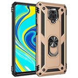Nevarium Xiaomi Redmi Note 9 Pro Uyumlu Kılıf Tank Yüzüklü Silikon Kapak - Gold