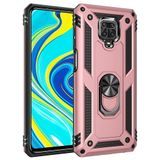 Nevarium Xiaomi Redmi Note 9 Pro Uyumlu Kılıf Tank Yüzüklü Silikon Kapak - Rose