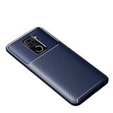 Nevarium Xiaomi Redmi Note 9 Uyumlu Kılıf Karbon Dokulu Silikon - Lacivert