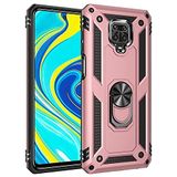 Nevarium Xiaomi Redmi Note 9S Uyumlu Kılıf Tank Yüzüklü Silikon Kapak - Rose