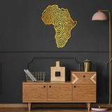 Nevatextile Afrika Metal Duvar Sanatı Dekor Afrika Parmak İzi Afrika Duvar Dekoru Metal Duvar Haritası, Oturma Odası Yemek Odası Mutfak Yatak Odası için Afrika Dekoru (Art Deco, Altın, 20"x16")