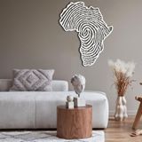 Nevatextile Afrika Metal Duvar Sanatı Dekor Afrika Parmak İzi Afrika Duvar Dekoru Metal Duvar Haritası, Oturma Odası Yemek Odası Mutfak Yatak Odası için Afrika Dekoru (Art Deco, Beyaz, 35"x29")