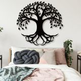 Nevatextile Büyük Metal Hayat Ağacı Duvar Sanatı, Oturma Odası, Mutfak, Yemek Odası, Yatak Odası Dekorasyonu (48,2 cm x 19)