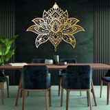 NEVATEXTILE Metal Duvar Dekoru Büyük Hayat Ağacı (ALTIN, 30"X35", Mandala Lotus)