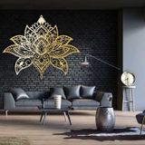 NEVATEXTILE Metal Duvar Dekoru Büyük Hayat Ağacı (ALTIN, 39"X47", Mandala Lotus)