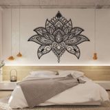 NEVATEXTILE Metal Duvar Dekoru Büyük Hayat Ağacı (SİYAH, 45 x 60 cm, Mandala Lotus)