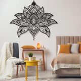 NEVATEXTILE Metal Duvar Dekoru Büyük Hayat Ağacı (SİYAH, 90 x 85 cm, Mandala Lotus)