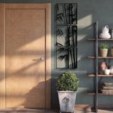 Nevatextile Metal Duvar Sanatı, 3 Adet Bambu Ağacı Dikey Duvar Dekorasyonu Oturma Odası, Yemek Odası, Yatak Odası, Banyo için Modern İç Dekorasyon (43 x 43 cm her panel)