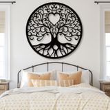 Nevatextile Metal Duvar Sanatı Hayat Ağacı Dekorasyon Mutfak, Oturma Odası Yemek Odası Yatak Odası (99 x 99 cm)