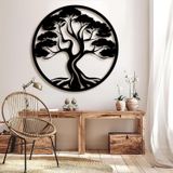 Nevatextile Metal Duvar Sanatı, Yuvarlak Hayat Ağacı, Yemek Odası Oturma Odası Yatak Odası İçin Duvar Dekoru (88,9 x 88,9 cm)