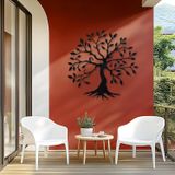 Nevatextile Yuvarlak Metal Zeytin Hayat Ağacı, Ofis Ev Dekorasyonu, Mutfak Yemek Odası Yatak Odası Oturma Odası için Duvar Dekoru (48 x 48 cm)