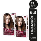 Nevaton 2 X 2'Li Set 6.3 Fındık Kabuğu Kalıcı Krem Saç Boyası Seti (4 Boya + 4 Oksidan)